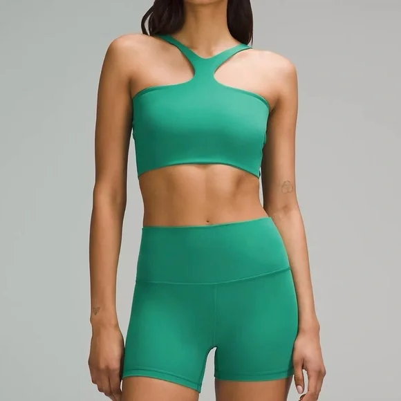 NWT Lululemon Bend This V and Racer Bra - Cascadia Green - Picture 1 of 7